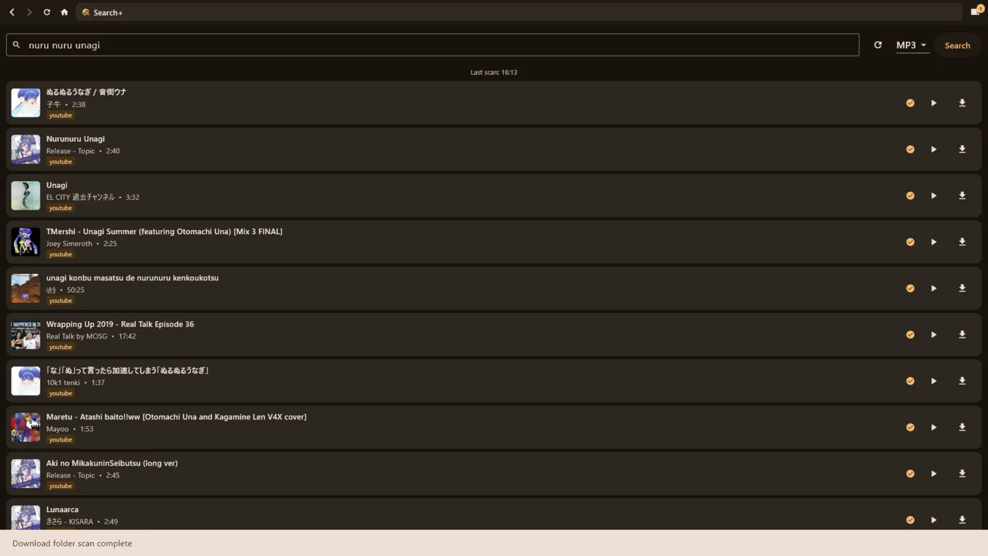 Search songs and download them